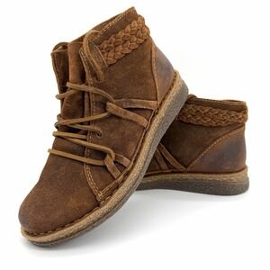 Born Temple II Artisan Walking Boot Size 7.5 Brown Leather Suede Boho Outdoor